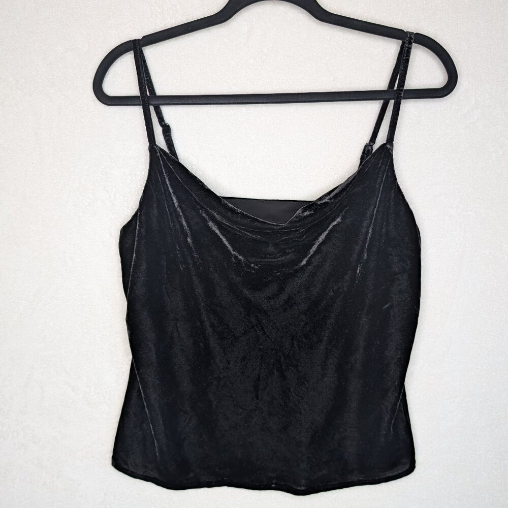 Banana Republic Black Velvet Spaghetti Strap Top Size S